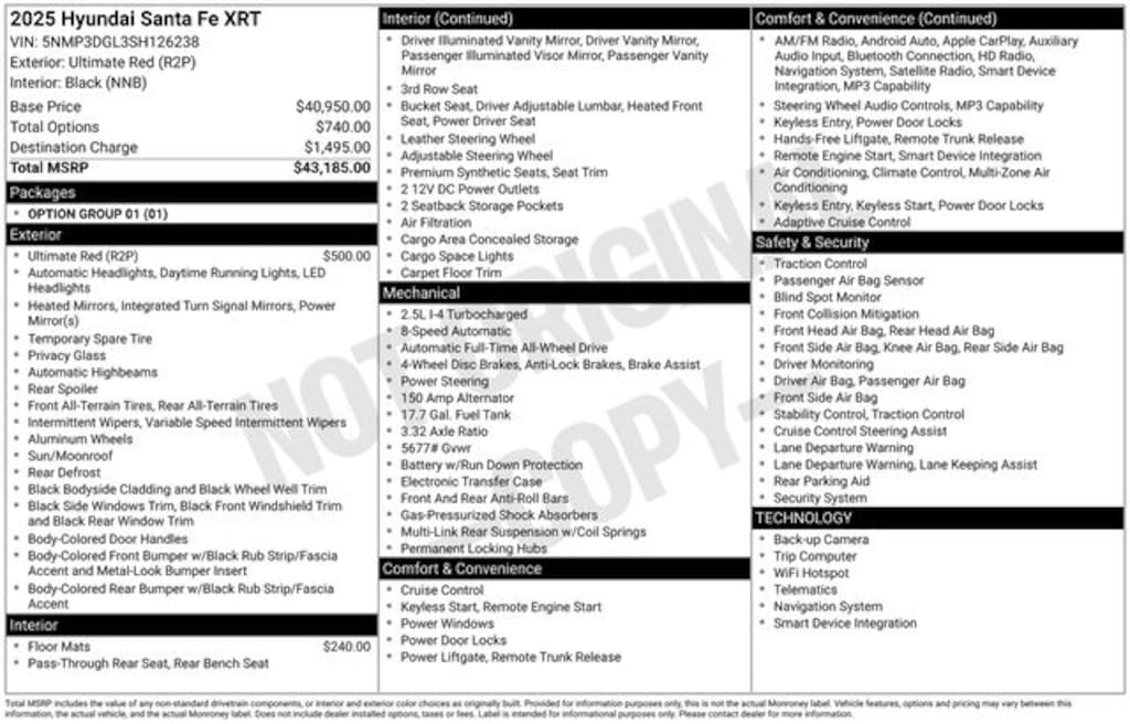 Certified 2025 Hyundai Santa Fe XRT SUV