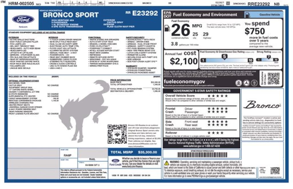 Used 2024 Ford Bronco Sport Heritage SUV