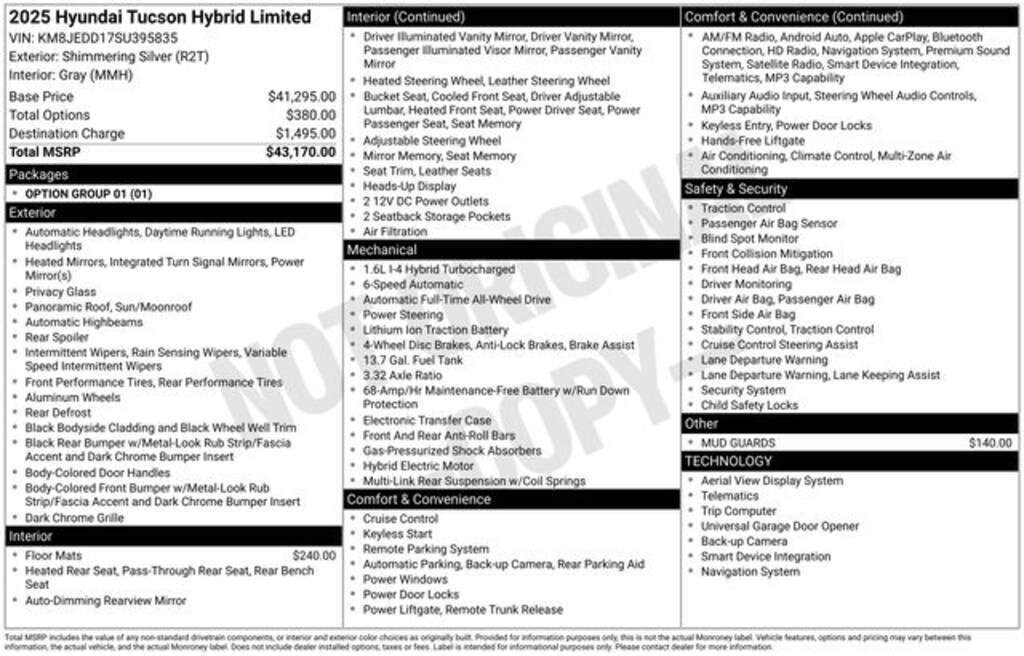Certified 2025 Hyundai Tucson Hybrid Limited SUV
