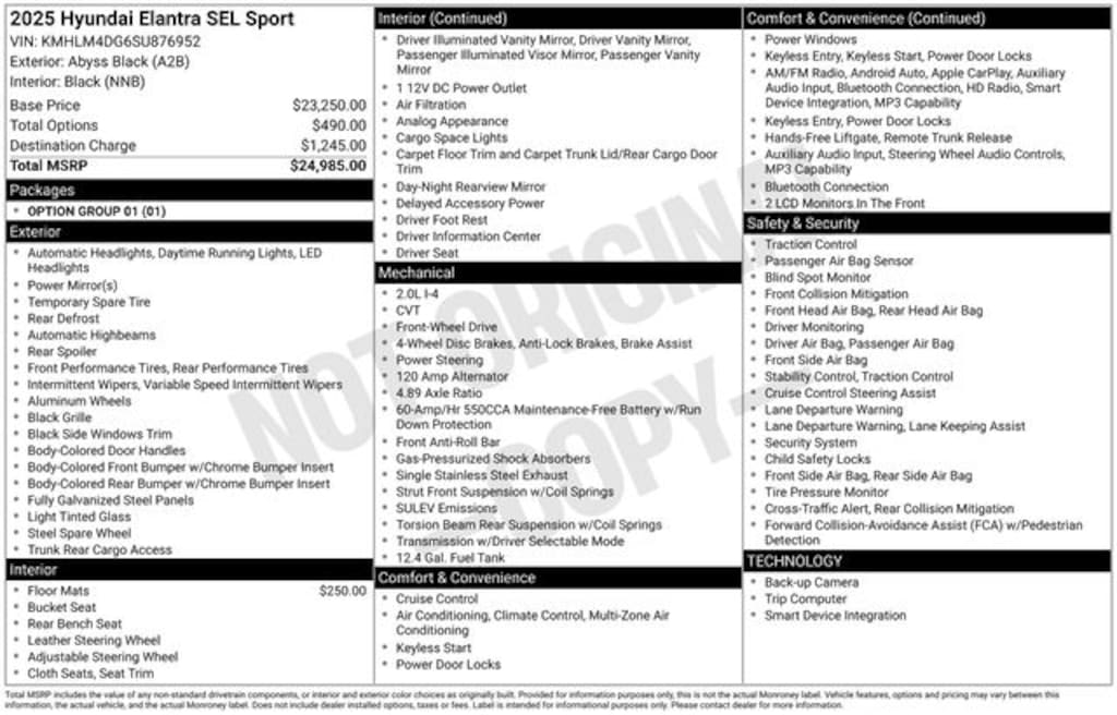 Certified 2025 Hyundai Elantra SEL Sport Sedan