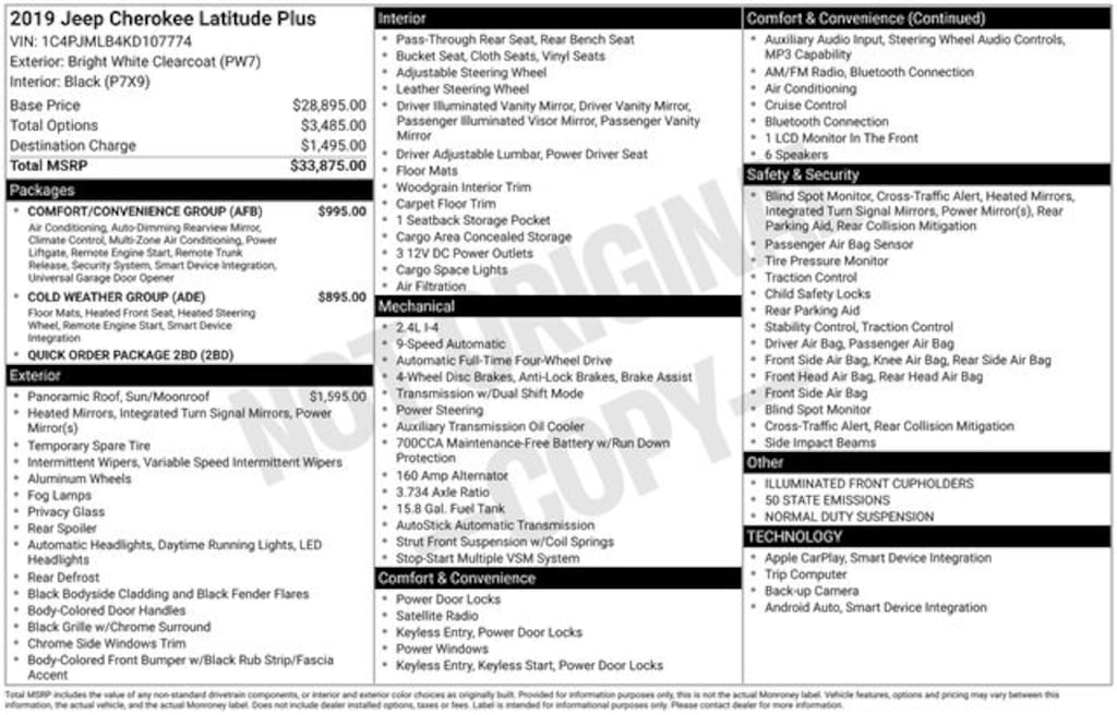 Used 2019 Jeep Cherokee Latitude Plus SUV