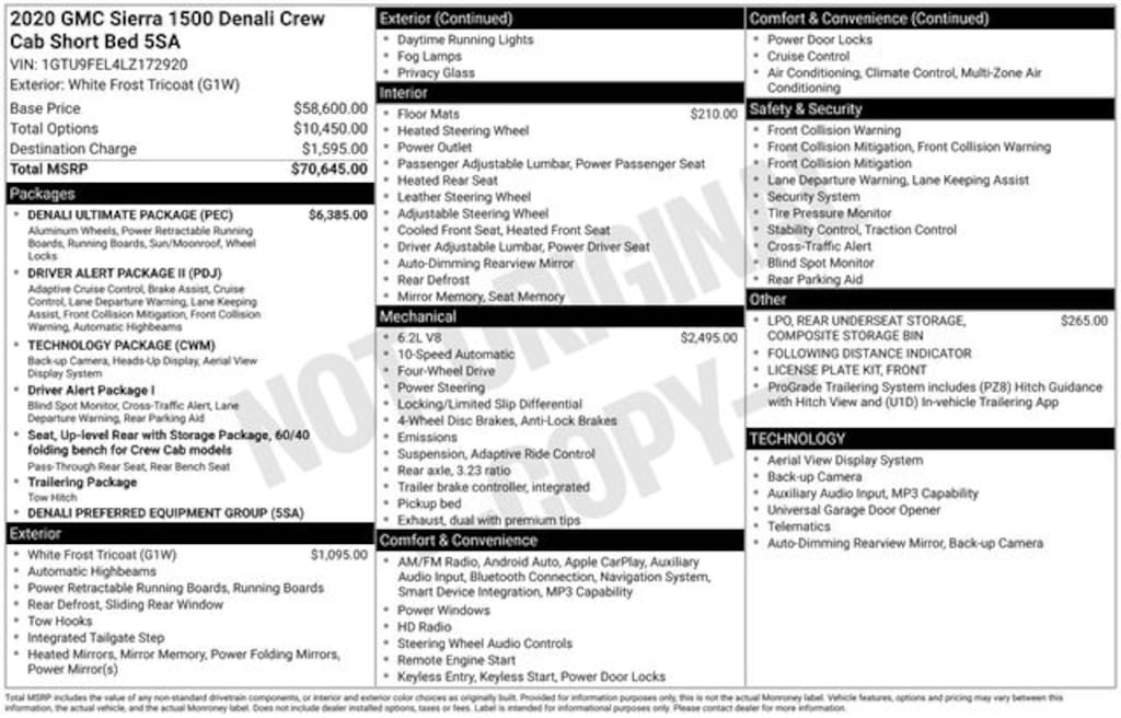 Used 2020 GMC Sierra 1500 Denali Truck