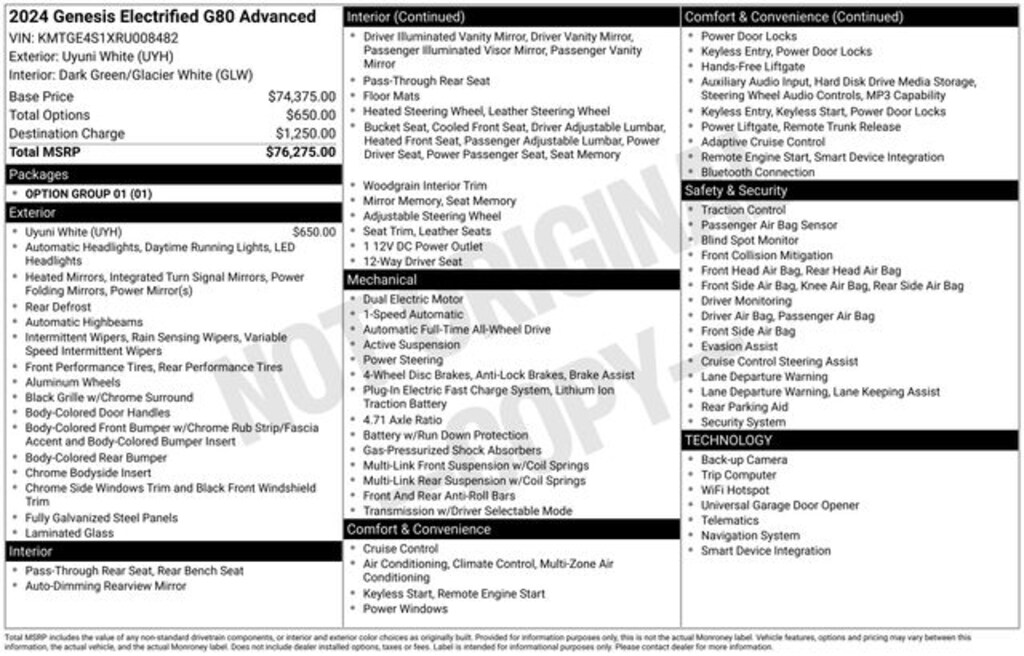 Used 2024 Genesis Electrified G80 Advanced Sedan