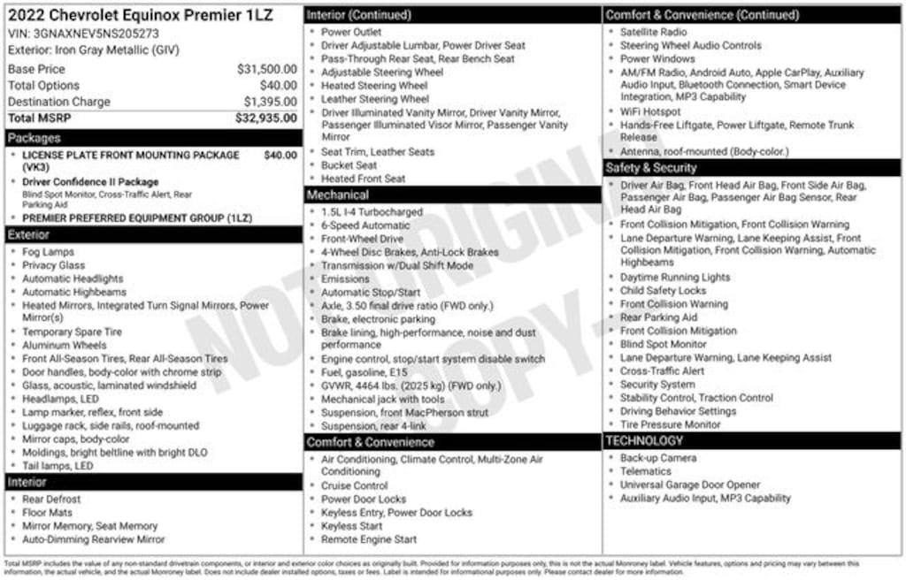 Used 2022 Chevrolet Equinox Premier SUV