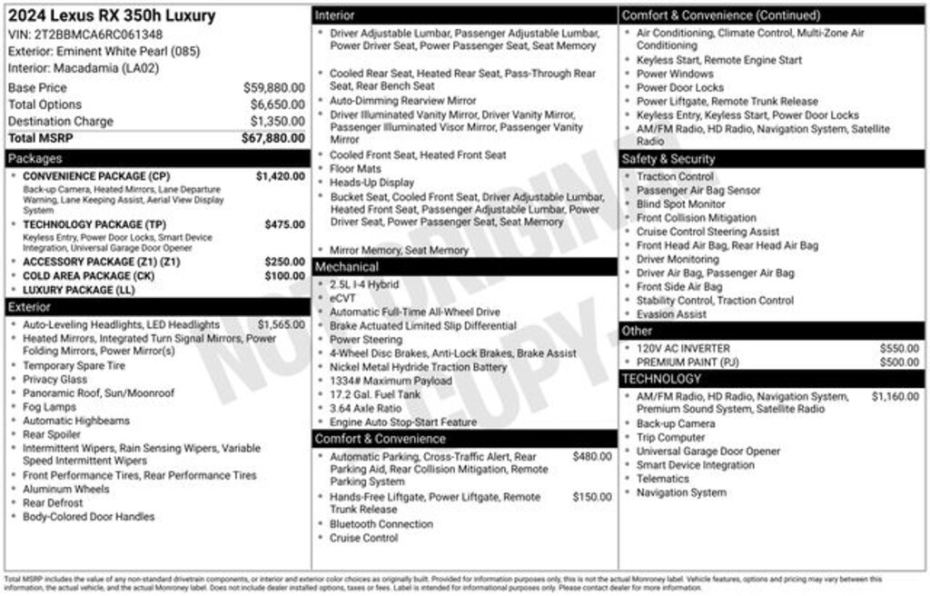 Used 2024 Lexus RX 350h Luxury SUV