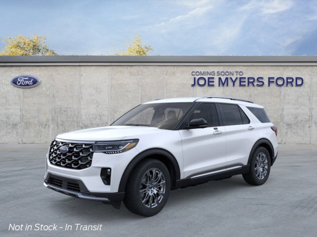 2026 Ford Explorer in AZ White — front three-quarter view