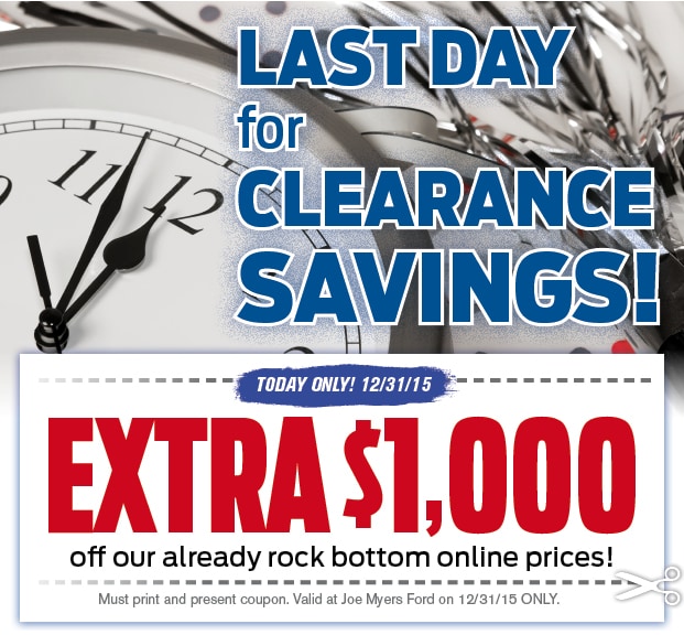 Last Chance End Of Year Clearance Joe Myers Ford
