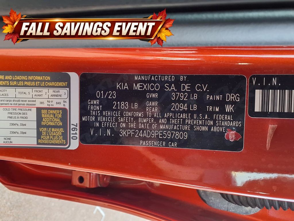 Certified Used 2023 Fire Orange Kia LXS image 13