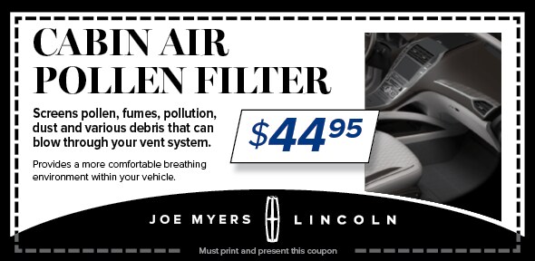 Cabin Air Filter Service Special, Houston, TX Automotive Service Coupon. If no image, this offer has ended.