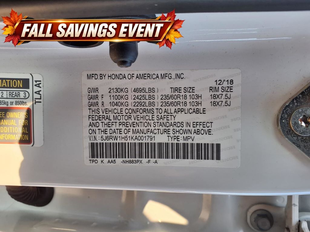 Used 2019 White Honda EX image 14