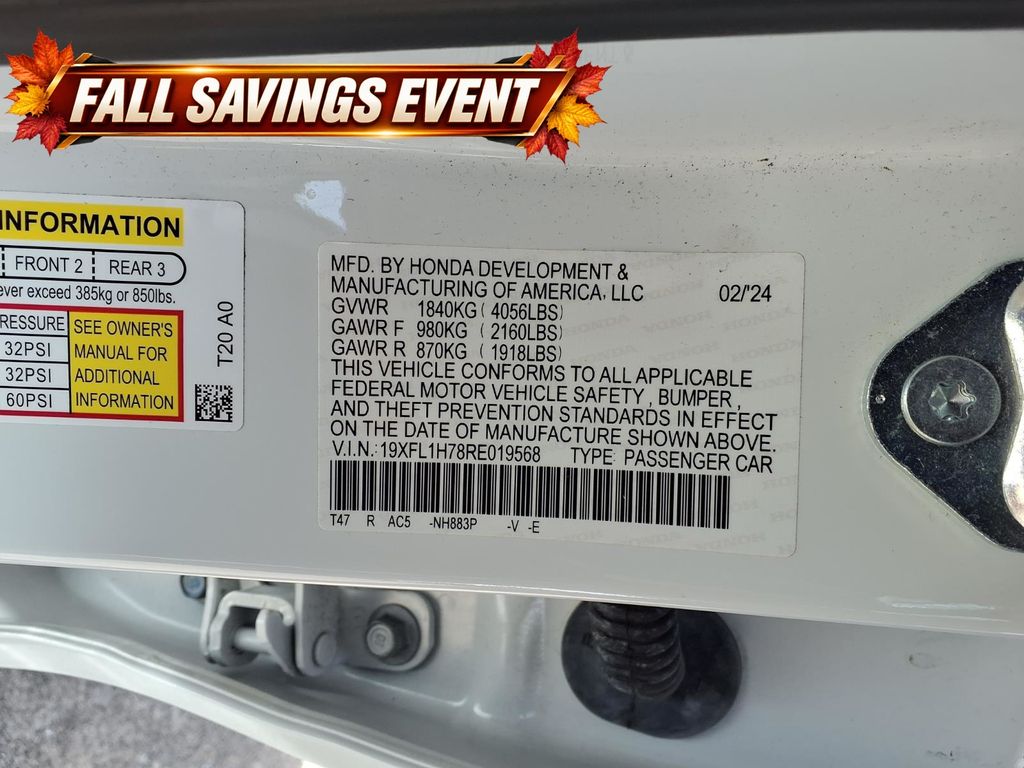 Used 2024 Platinum White Pearl Honda EX-L image 14