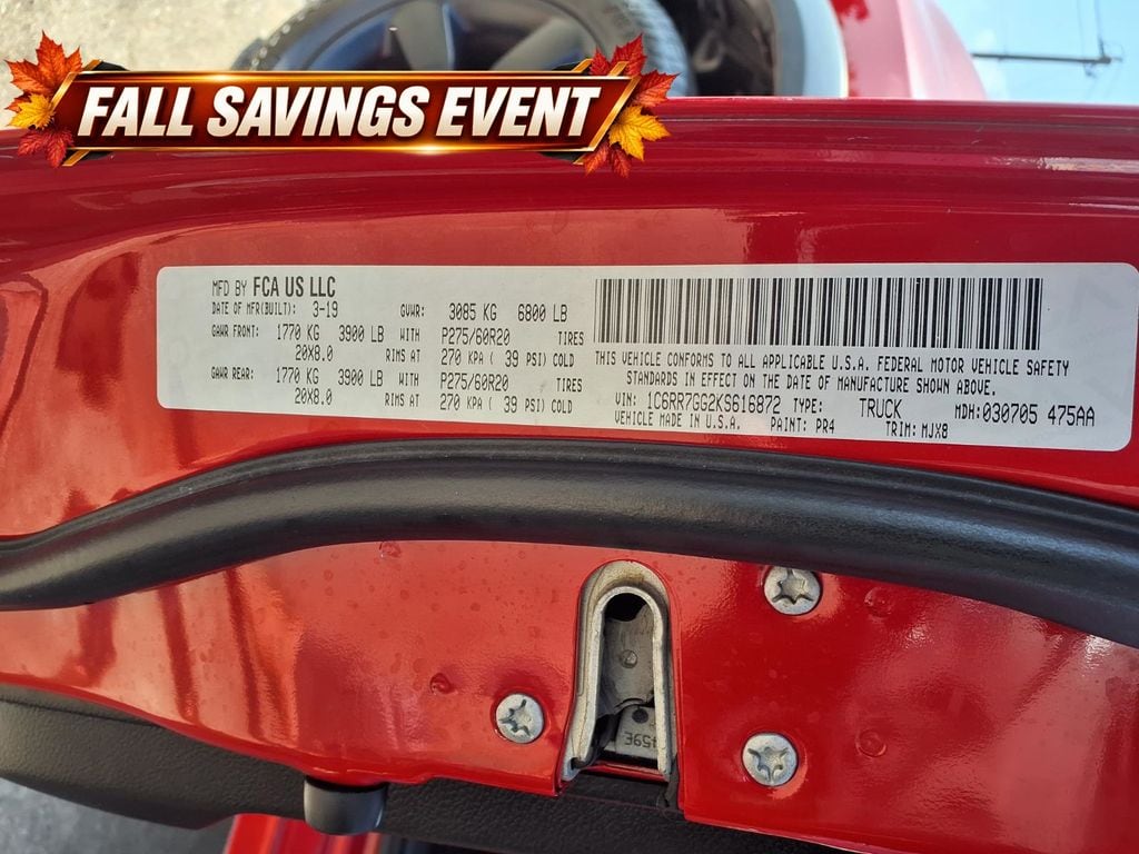 Used 2019 Flame Red Clearcoat Ram Warlock image 13