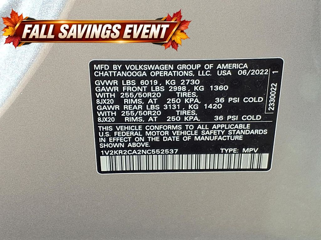 Used 2022  Volkswagen 3.6L V6 SE w/Technology image 14