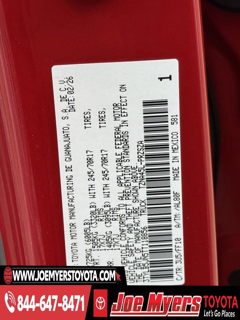 New 2026 Supersonic Red Toyota SR5 image 21