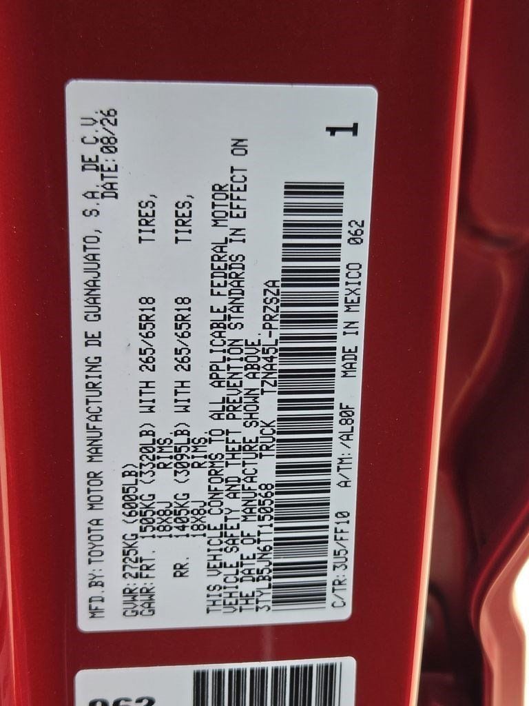 New 2026 Supersonic Red Toyota SR5 image 22