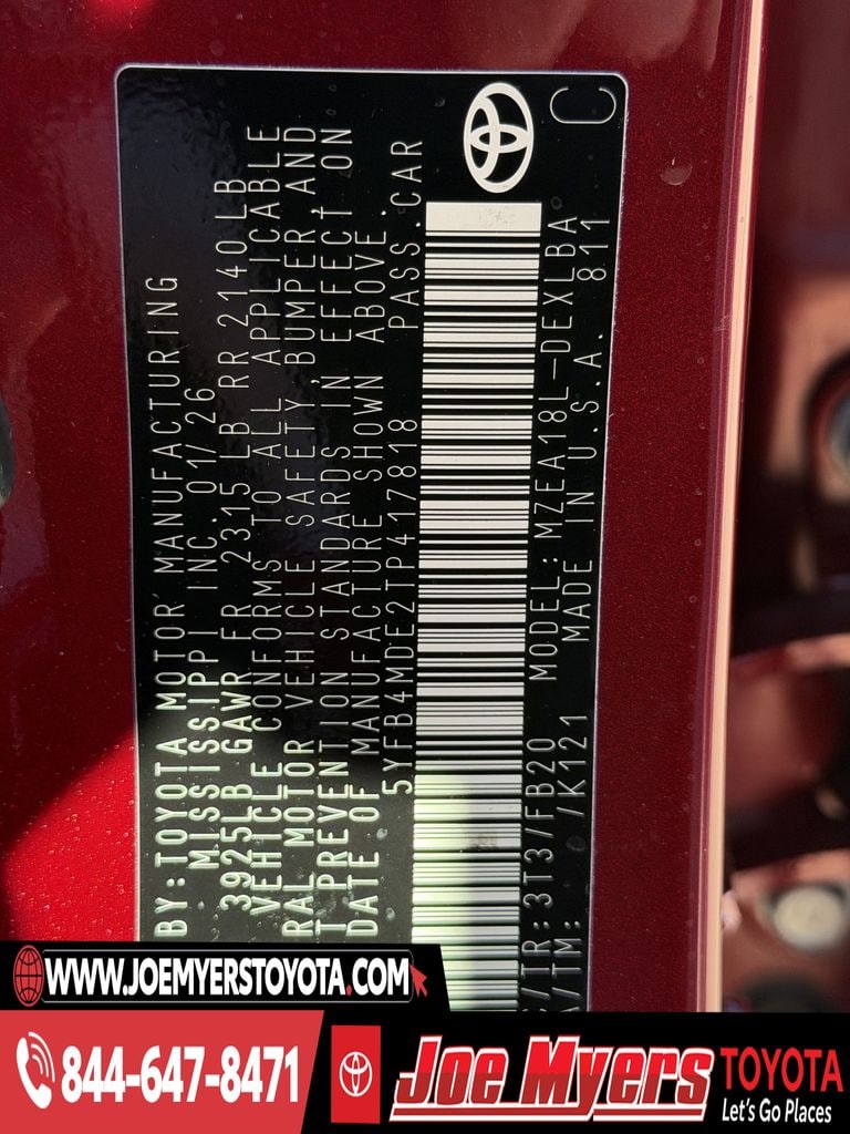 Certified Used 2026 Ruby Flare Pearl Toyota LE image 31