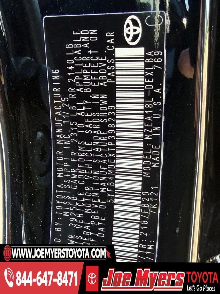 Certified Used 2026 Midnight Black Metallic Toyota LE image 30