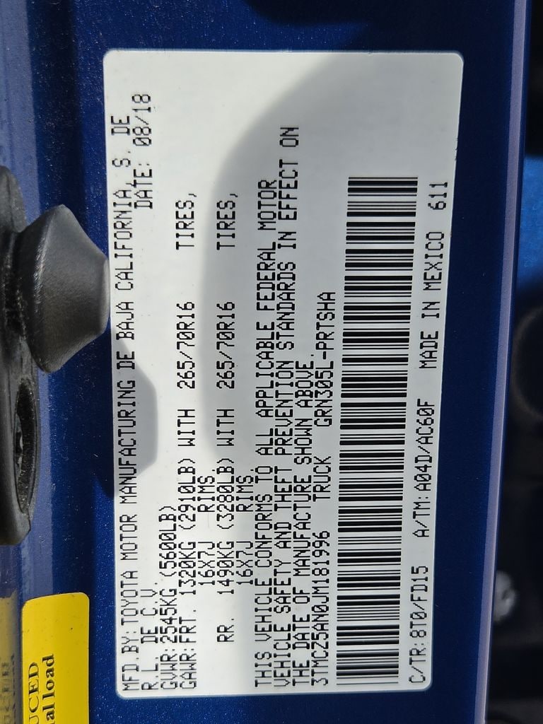 Used 2018 Blazing Blue Toyota TRD Off-Road image 30