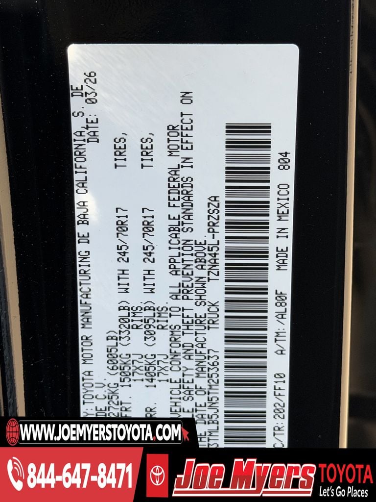 New 2026 Black Toyota SR5 image 21