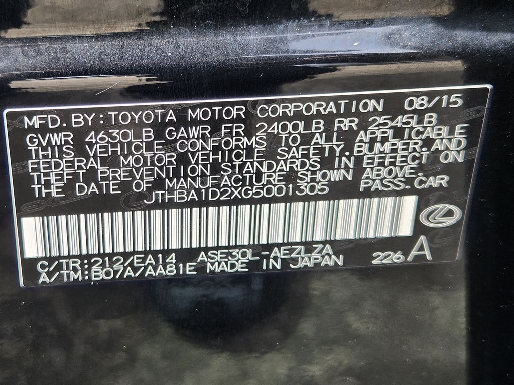 Used 2016 Obsidian Lexus 200t image 32