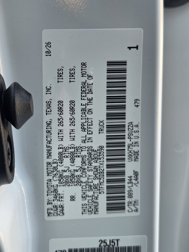 New 2026 Wind Chill Pearl Toyota 1794 Edition image 22