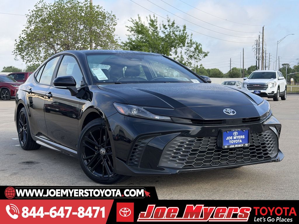 Used 2025 Midnight Black Metallic Toyota SE image 2