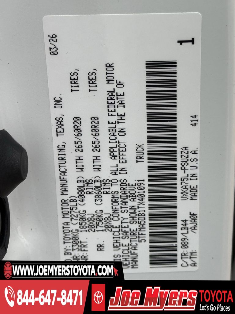 New 2026 Wind Chill Pearl Toyota 1794 Edition image 22