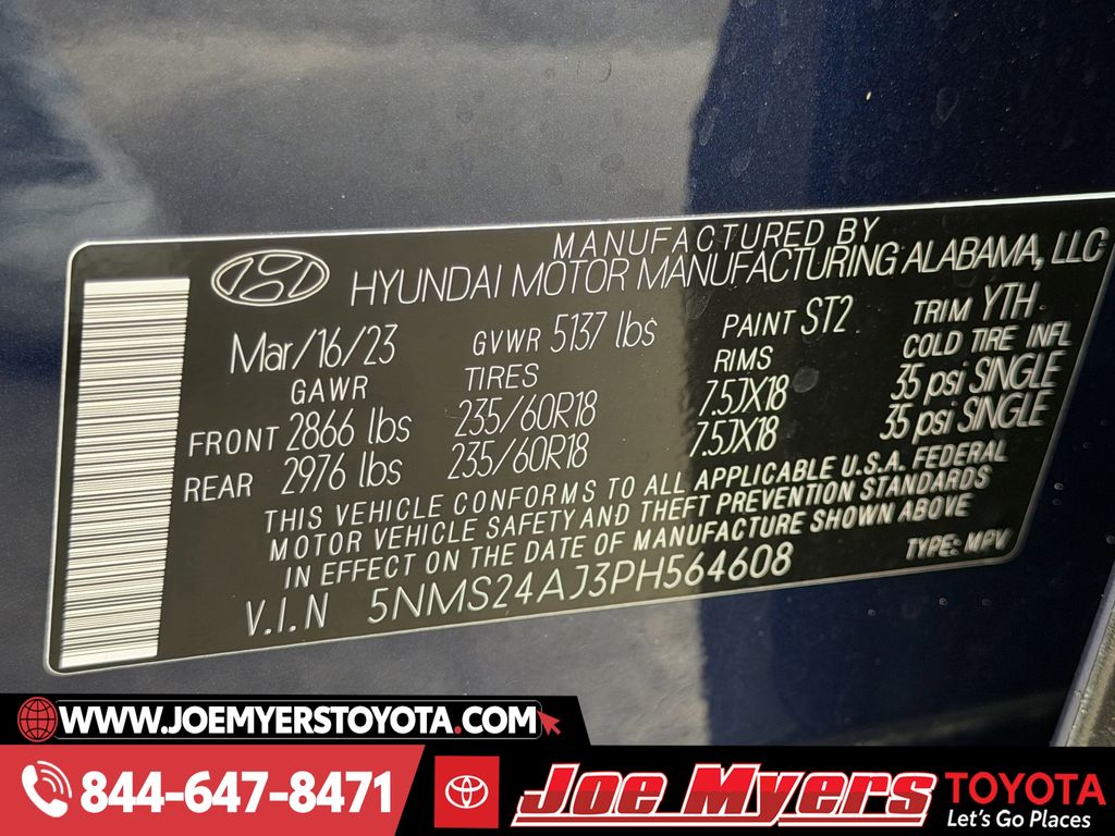 Used 2023 Stormy Blue Hyundai SEL image 31