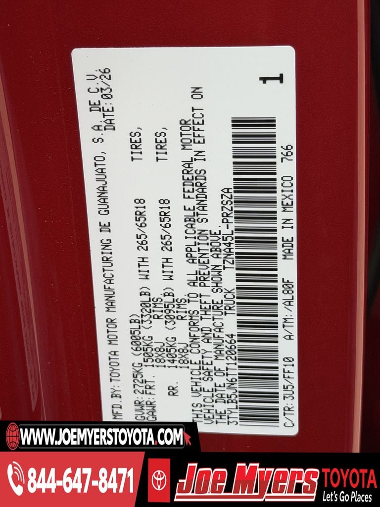 New 2026 Supersonic Red Toyota SR5 image 21