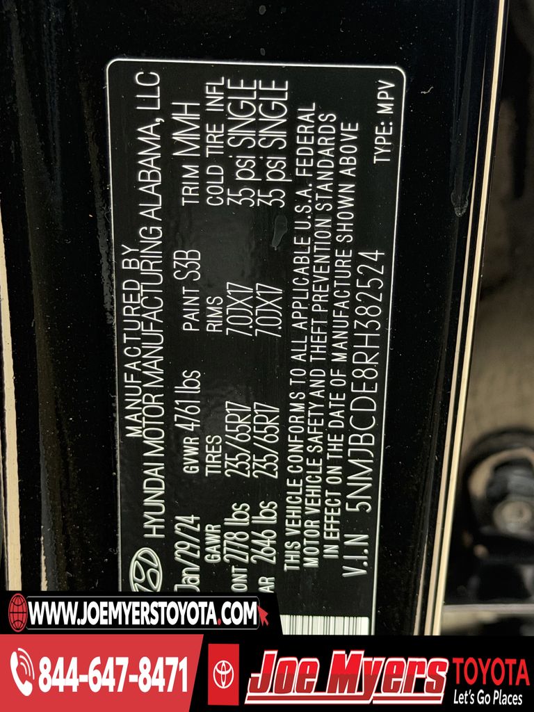 Used 2024 Black Pearl Hyundai SEL image 32