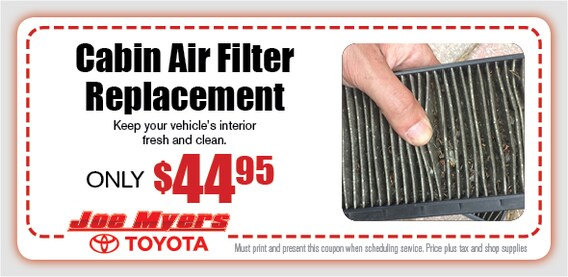 Automotive Cabin Air Filter Coupon Houston