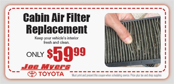 Automotive Cabin Air Filter Coupon Houston