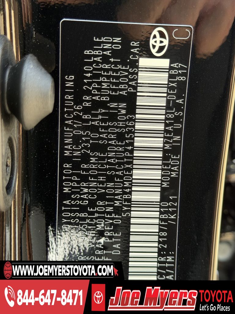 Certified Used 2026 Midnight Black Metallic Toyota LE image 30
