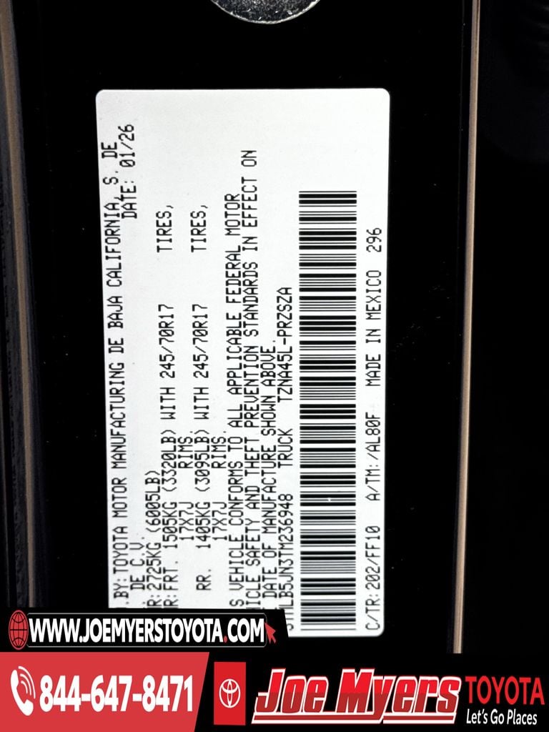 New 2026 Black Toyota SR5 image 21