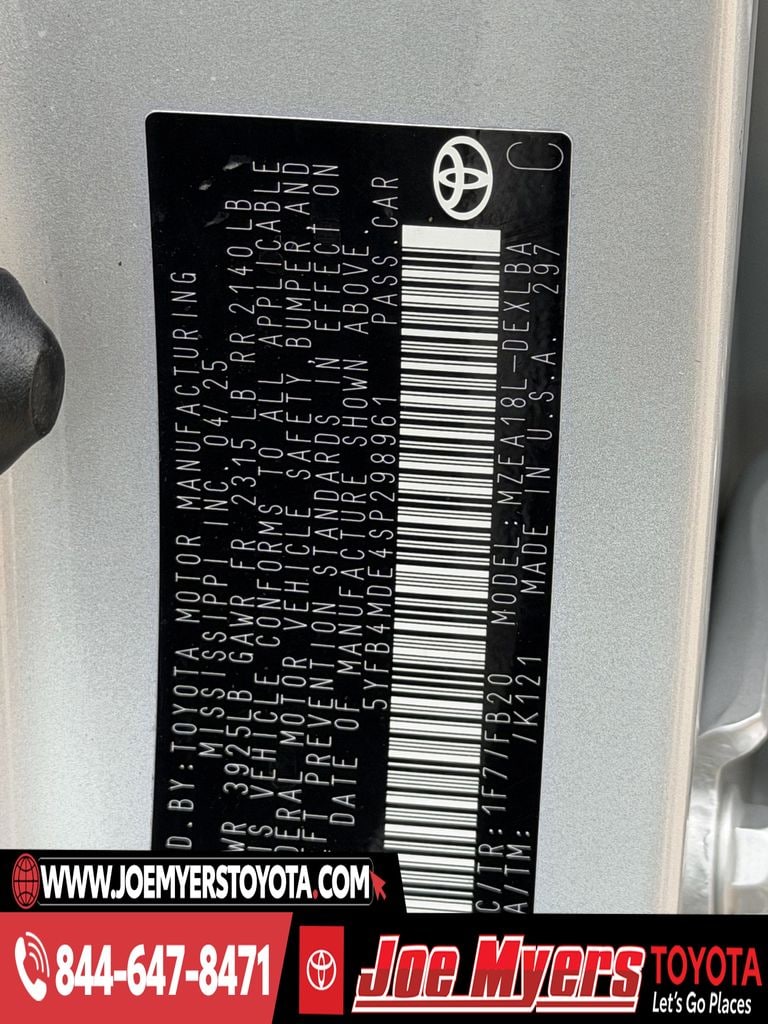 Used 2025 Classic Silver Metallic Toyota LE image 30