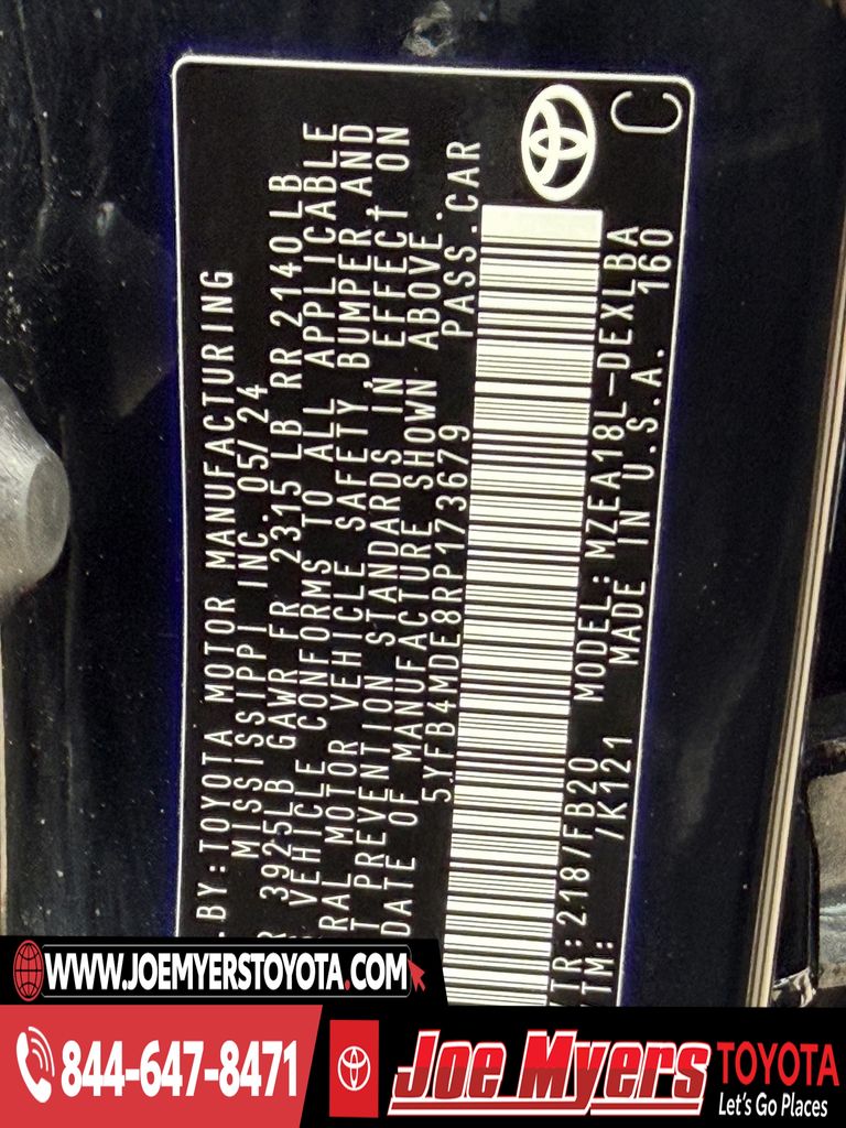 Used 2024 Midnight Black Metallic Toyota LE image 30