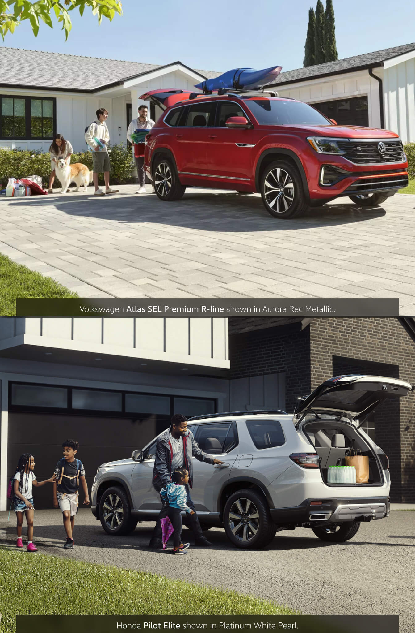 Volkswagen Atlas vs. Honda Pilot Safety features in the suburbs