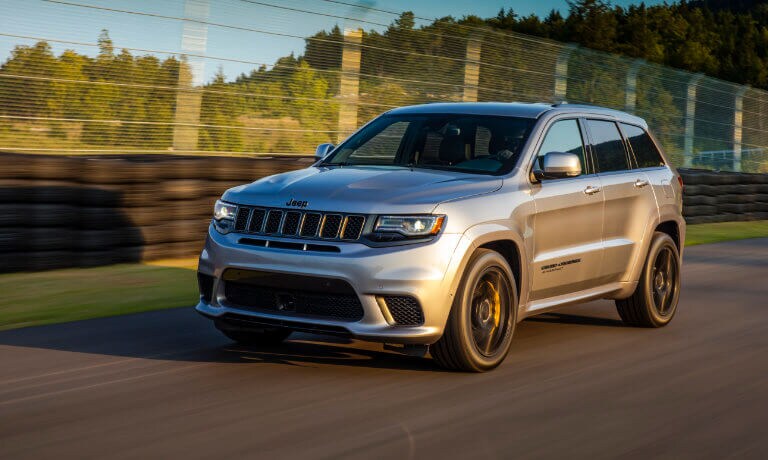 2020 Jeep Grand Cherokee exterior in motion on test track