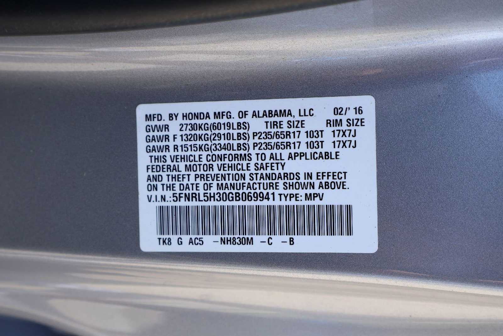 Thumbnail: 2016 Honda Odyssey - 21