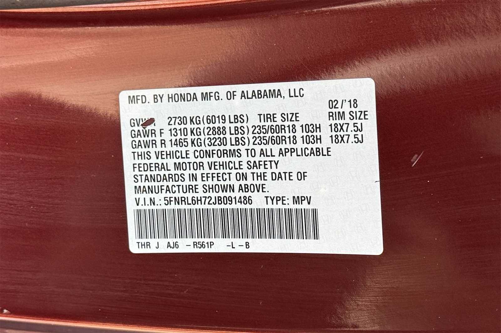 Thumbnail: 2018 Honda Odyssey - 21