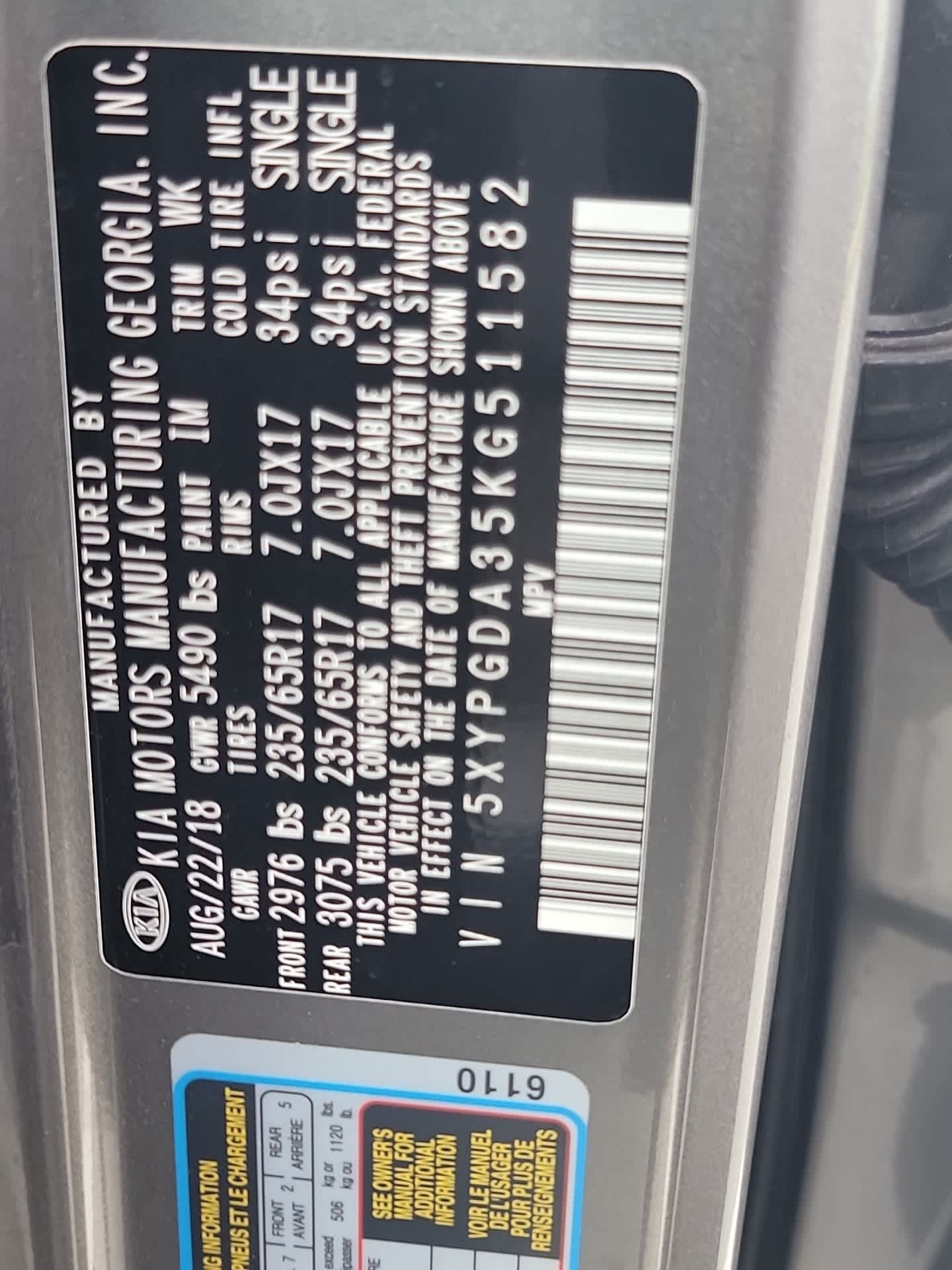 2019 Kia Sorento LX 10