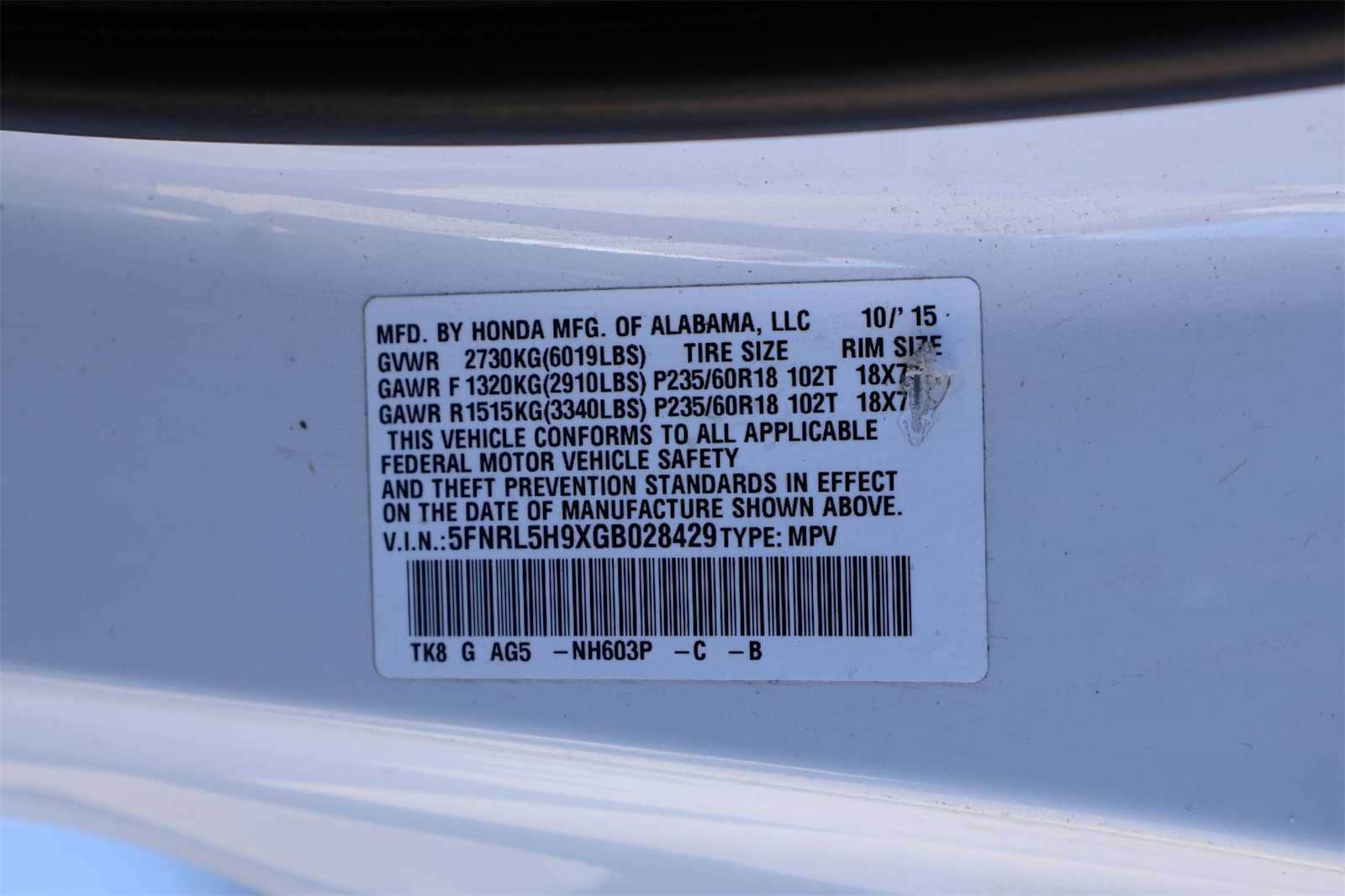 Thumbnail: 2016 Honda Odyssey - 21