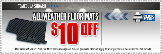 Subaru All Weather Floor Mats Parts Special Temecula Ca