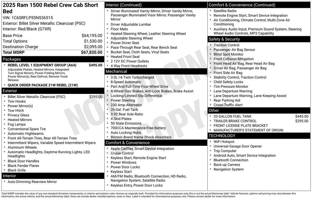 Used 2025 Ram 1500 Rebel Crew Cab 4x4 57 Box Truck