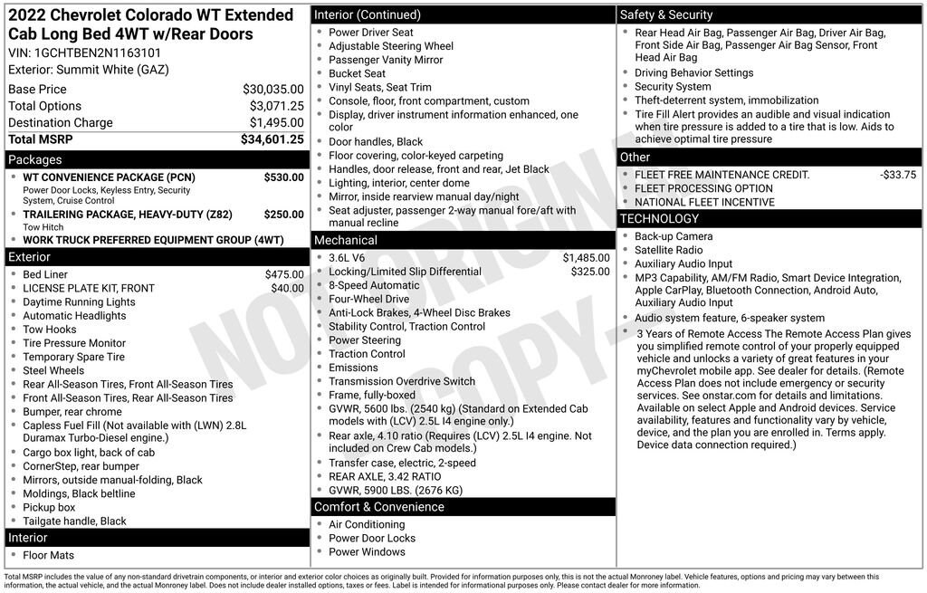 Used 2022 Chevrolet Colorado WT Truck