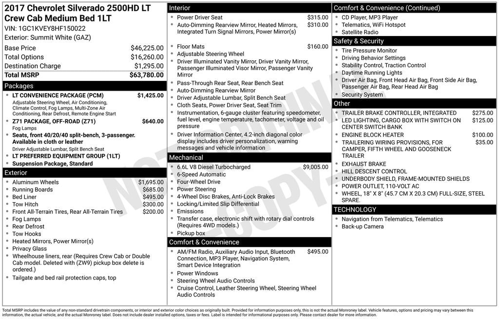 Used 2017 Chevrolet Silverado 2500 HD LT Truck