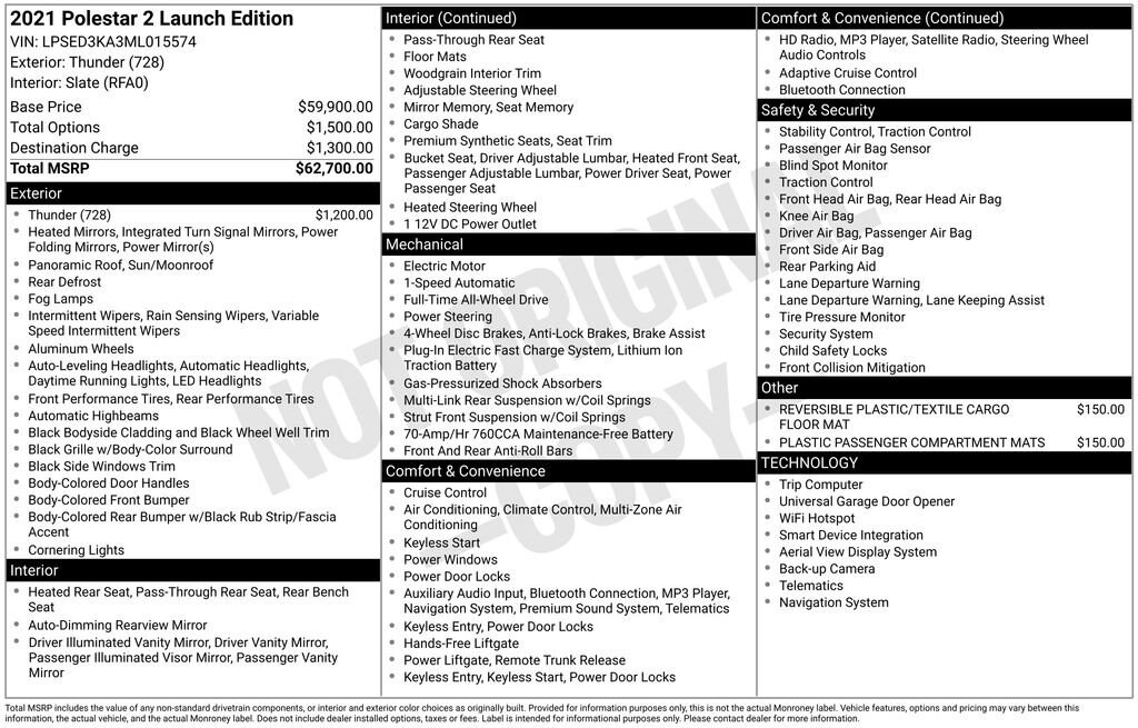 Used 2021 Polestar 2 Launch Edition