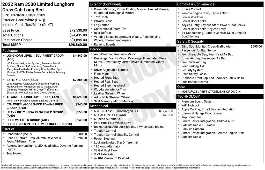 Used 2022 Ram 3500 Limited Longhorn Crew Cab 4x4 8 Box Truck
