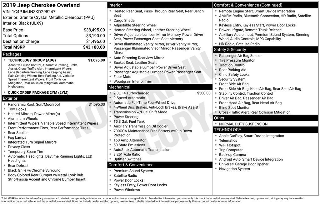 Used 2019 Jeep Cherokee Overland