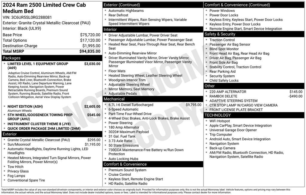 Used 2024 Ram 2500 Limited Crew Cab 4x4 64 Box Truck